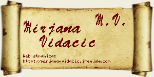 Mirjana Vidačić vizit kartica